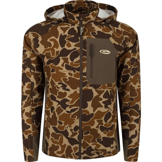 RAIN BRAKE LTWT CAMO SOFTSHELL JACKET