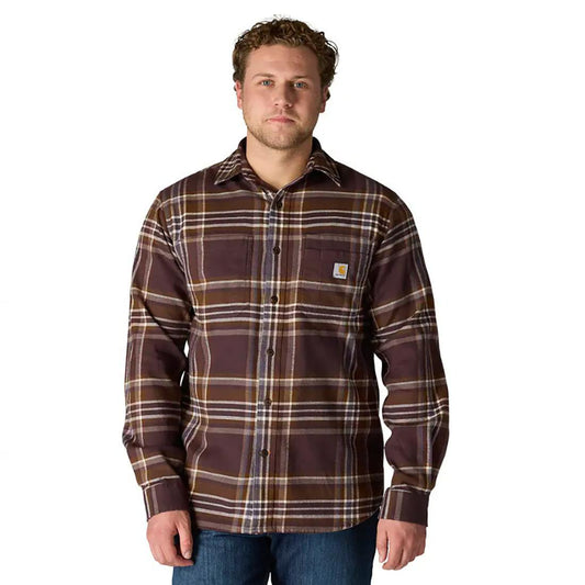 MENS RF MW FLANNEL LS PLAID SHIRT