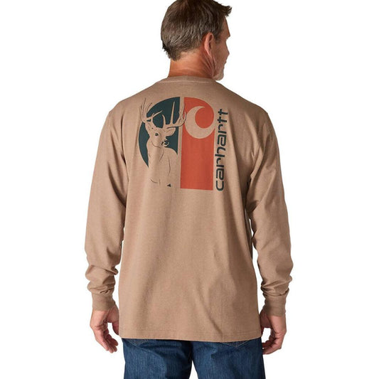 MENS LF HW LS DEER GRAPHIC TSHIRT