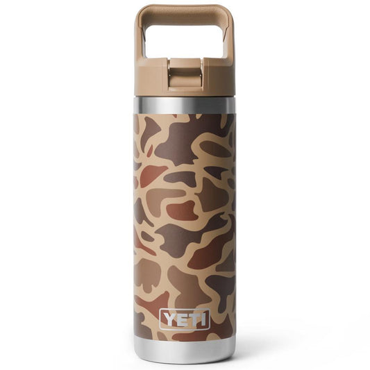 RAMBLER 18OZ STRAW BOTTLE WETLANDS CAMO