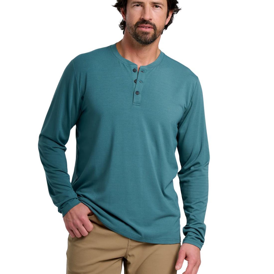 Mens Bamboo Flex Long Sleeve Henley