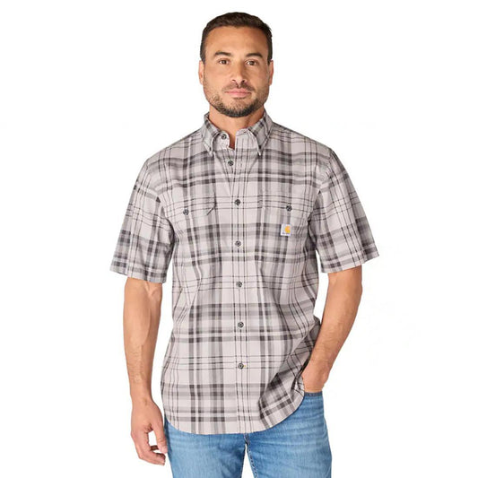 MENS FORT LOOSE S/S PLAID SHIRT