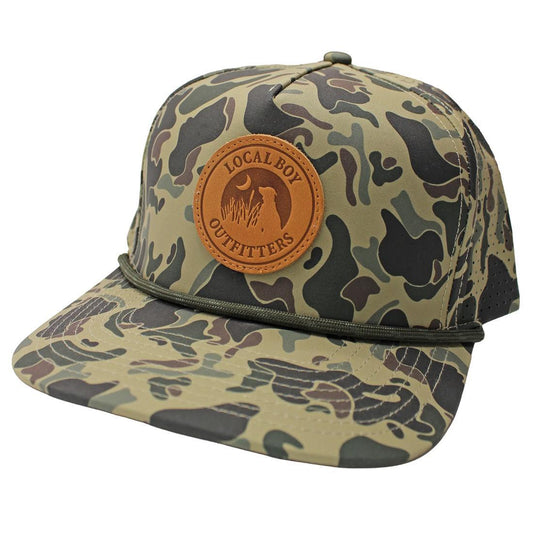 LEATHER PATCH PERF ROPE HAT
