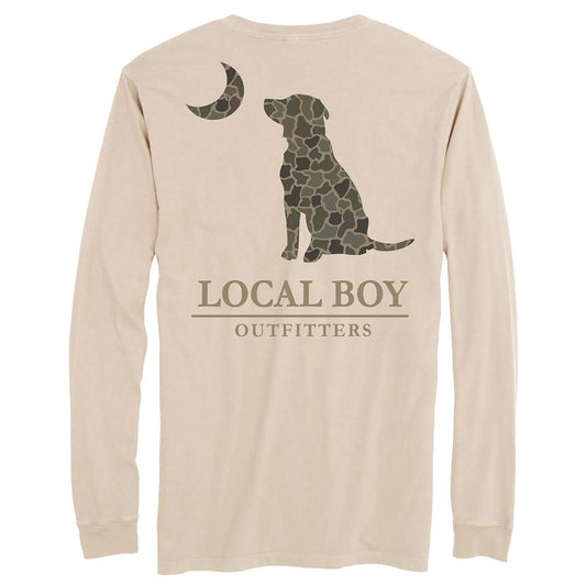 YOUTH BRUSH CAMO DOG N MOON L/S TEE