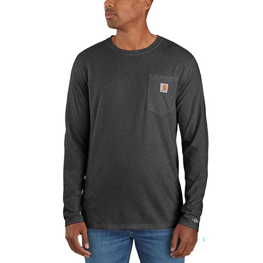 MENS FORCE RELAXED FIT MW LS POCKET TEE