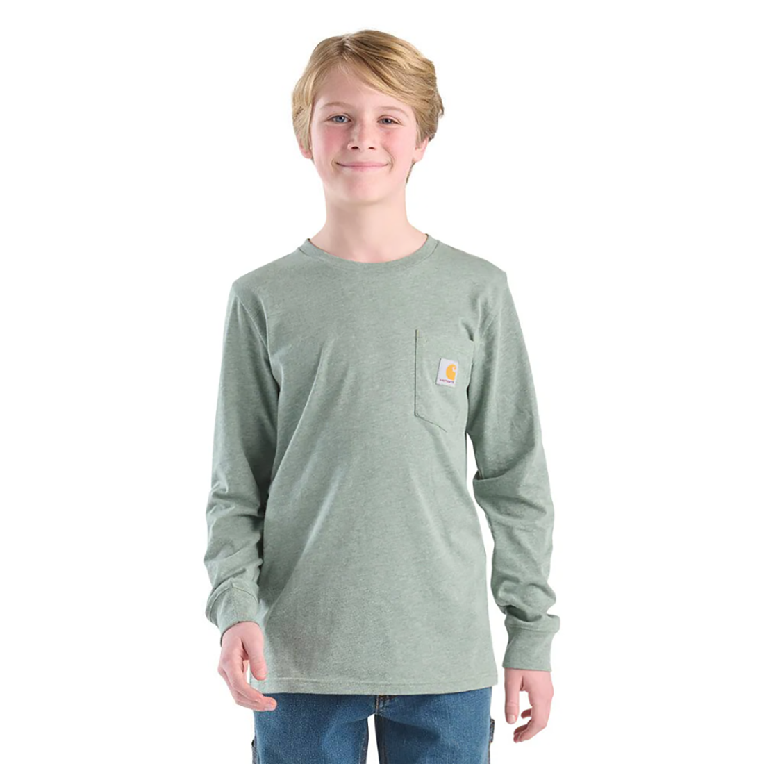 YOUTH LONG SLEEVE DEER C POCKET TSHIRT