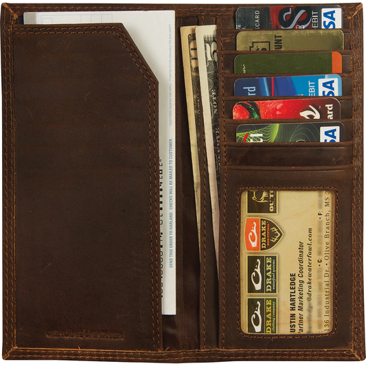 LEATHER CHECKBOOK WALLET