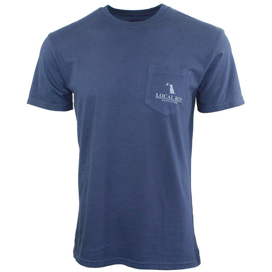 MENS DISTRESSED LCF COBALT DOG MOON S/S TEE