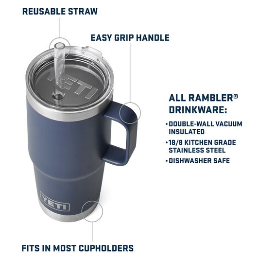 RAMBLER 25OZ STRAW MUG KING CRAB ORANGE