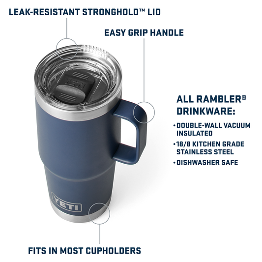 RAMBLER 20OZ TRAVEL MUG NAVY