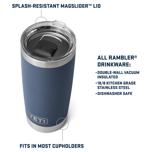 RAMBLER 20OZ TUMBLER MS PEACH