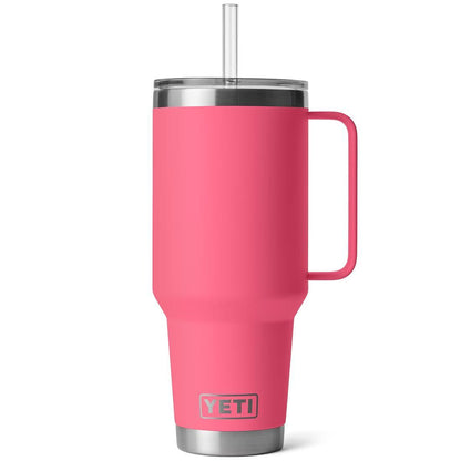 RAMBLER 42OZ STRAW MUG TROPICAL PINK