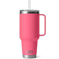 RAMBLER 42OZ STRAW MUG TROPICAL PINK