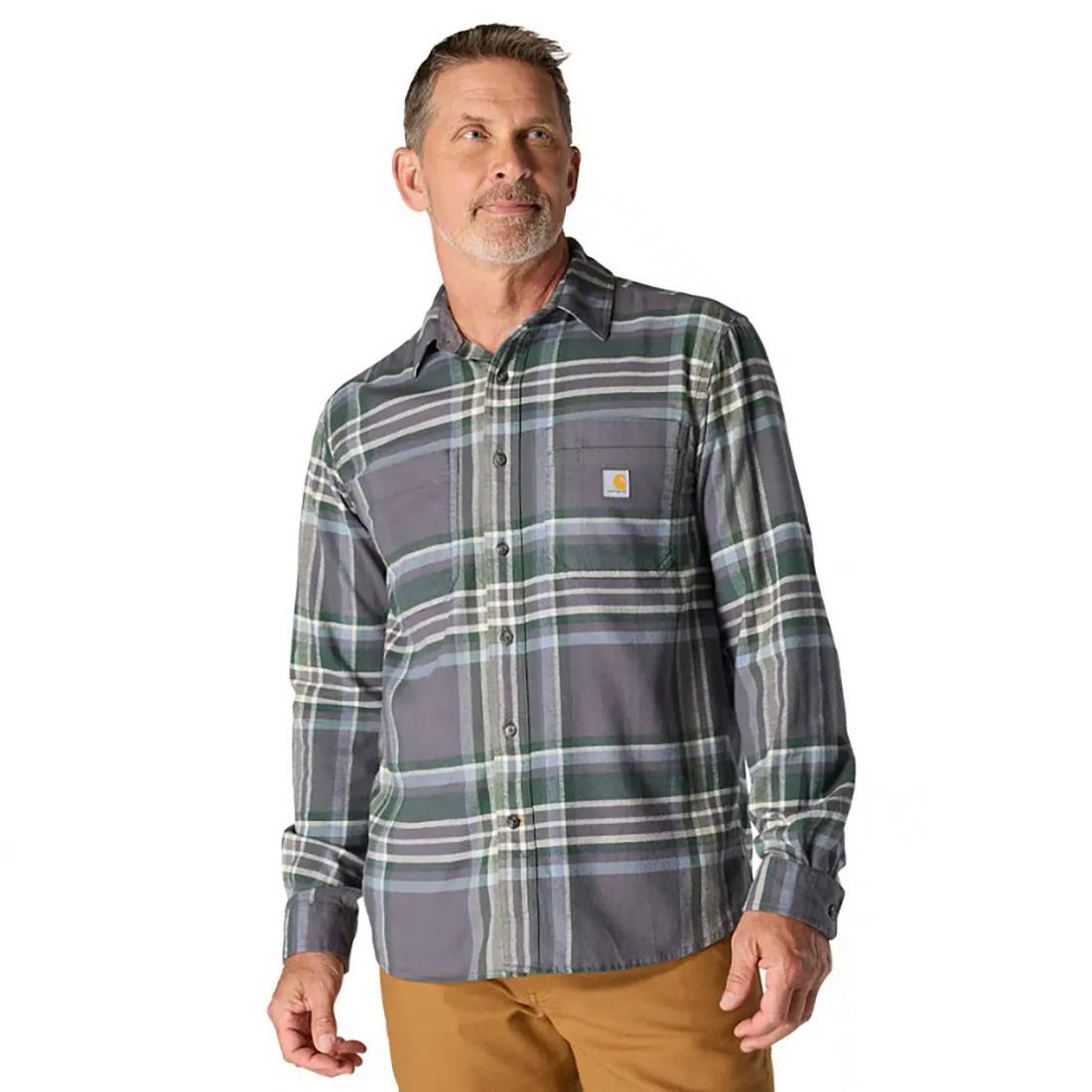 MENS RF MW FLANNEL LS PLAID SHIRT