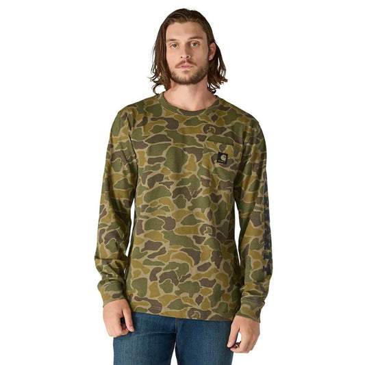 MENS RF HW LS CAMO LOGO GRAPHIC TSHIRT