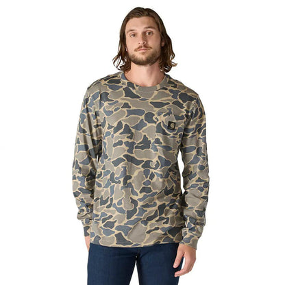 MENS RF HW LS CAMO LOGO GRAPHIC TSHIRT