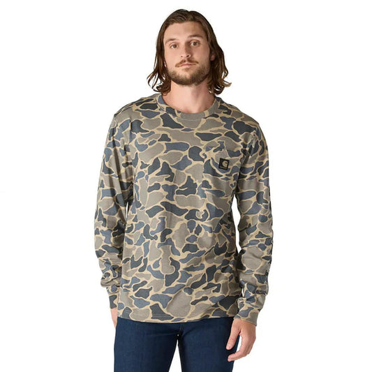 MENS RF HW LS CAMO LOGO GRAPHIC TSHIRT