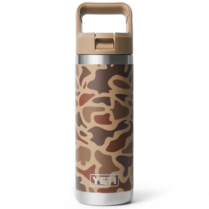 RAMBLER 18OZ STRAW BOTTLE WETLANDS CAMO
