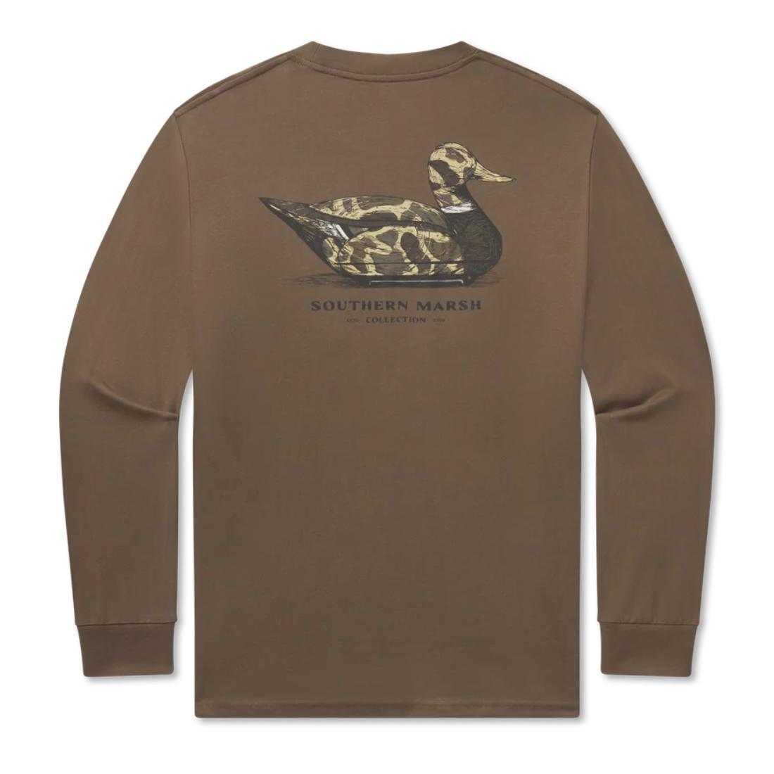 Mens Vintage Duck Decoy Tee Camo Tee Long Sleeve