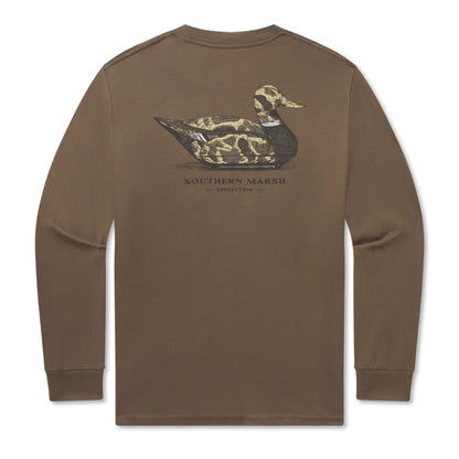 Mens Vintage Duck Decoy Tee Camo Tee Long Sleeve