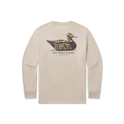 Mens Vintage Duck Decoy Tee Camo Tee Long Sleeve