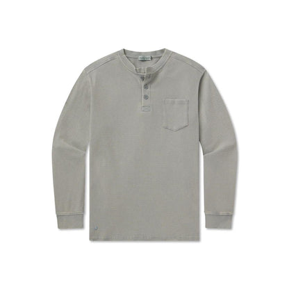 Mens Seawash Vintage Waffle Henley Tee Long Sleeve