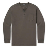 Mens Seawash Vintage Waffle Henley Tee Long Sleeve