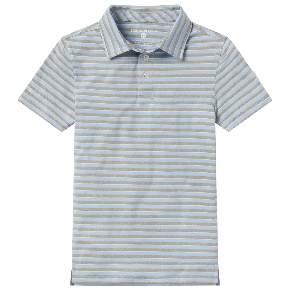 YOUTH BOYS CAHABA HEATHER STRIPE POLO