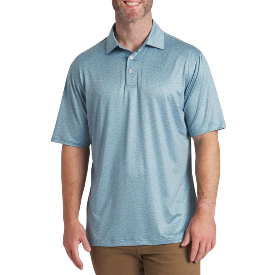 Mens Flyline Performance Polo Redfish Print