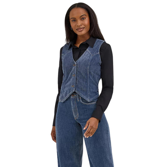 Womens Wrangler Retro Party Airy Denim Vest
