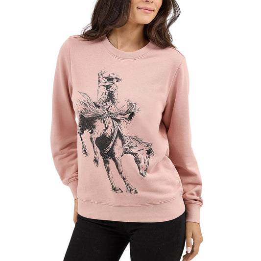 Womens Wrangler Graphic Retro Crew Sweatshirt Reg