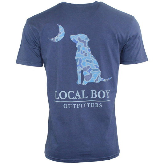 MENS DISTRESSED LCF COBALT DOG MOON S/S TEE