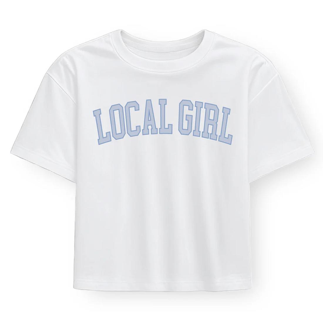 WOMENS LG GRAPHIC CROPPED TEE ARCH PERIWINKLE