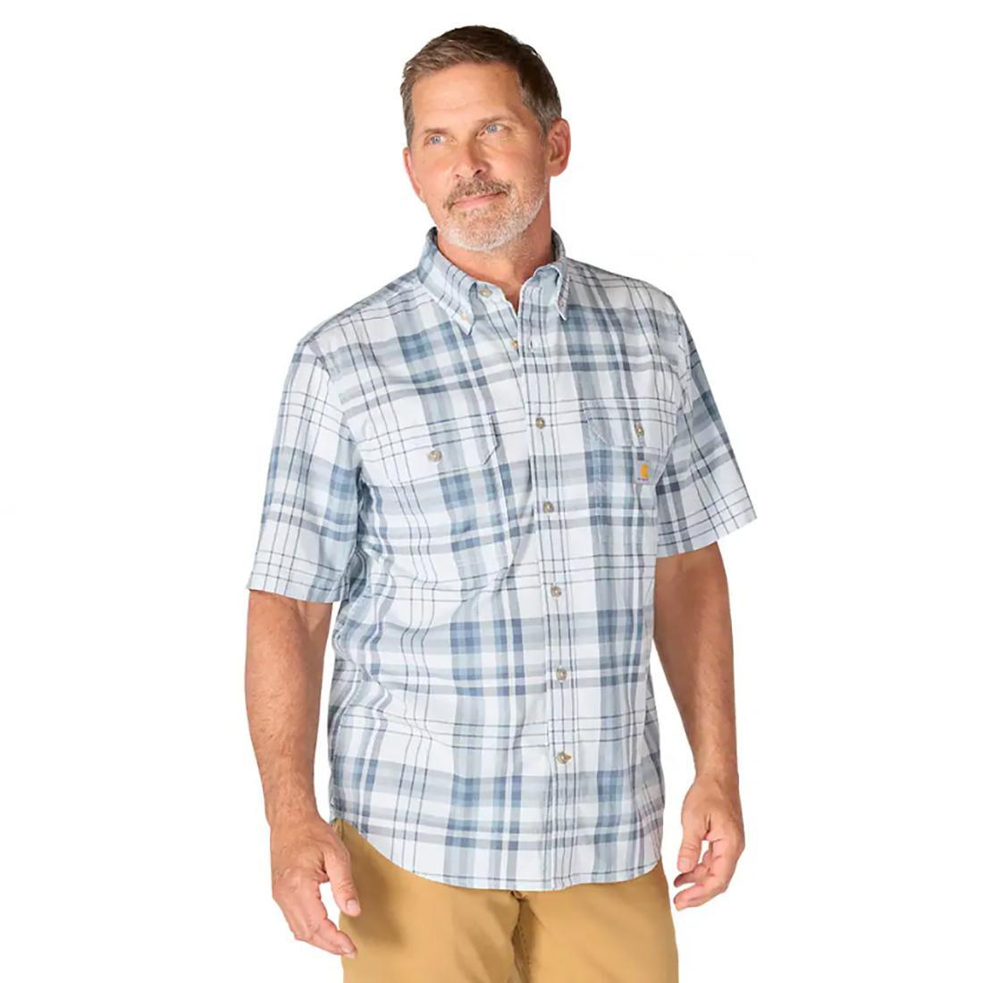 MENS FORT LOOSE S/S PLAID SHIRT