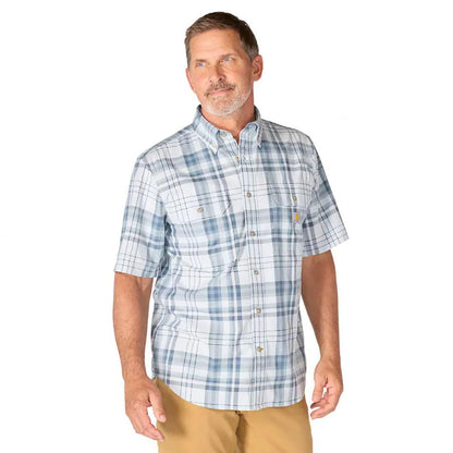 MENS FORT LOOSE S/S PLAID SHIRT
