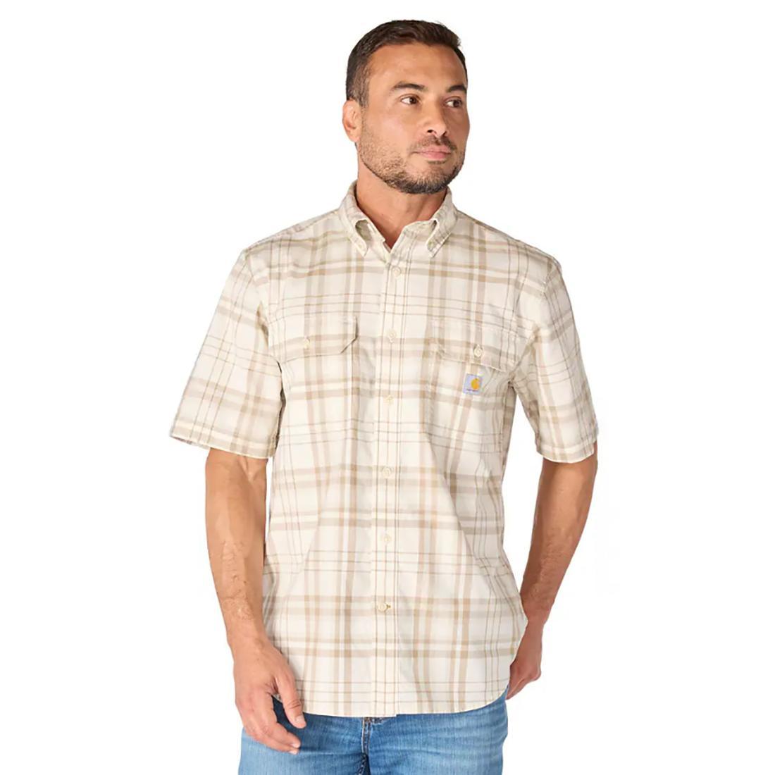 MENS FORT LOOSE S/S PLAID SHIRT