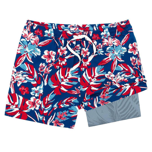 BOYS STAR SPANGLED BLOOMS CLASSIC LINED SWIM TRUNK
