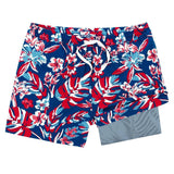 BOYS STAR SPANGLED BLOOMS CLASSIC LINED SWIM TRUNK