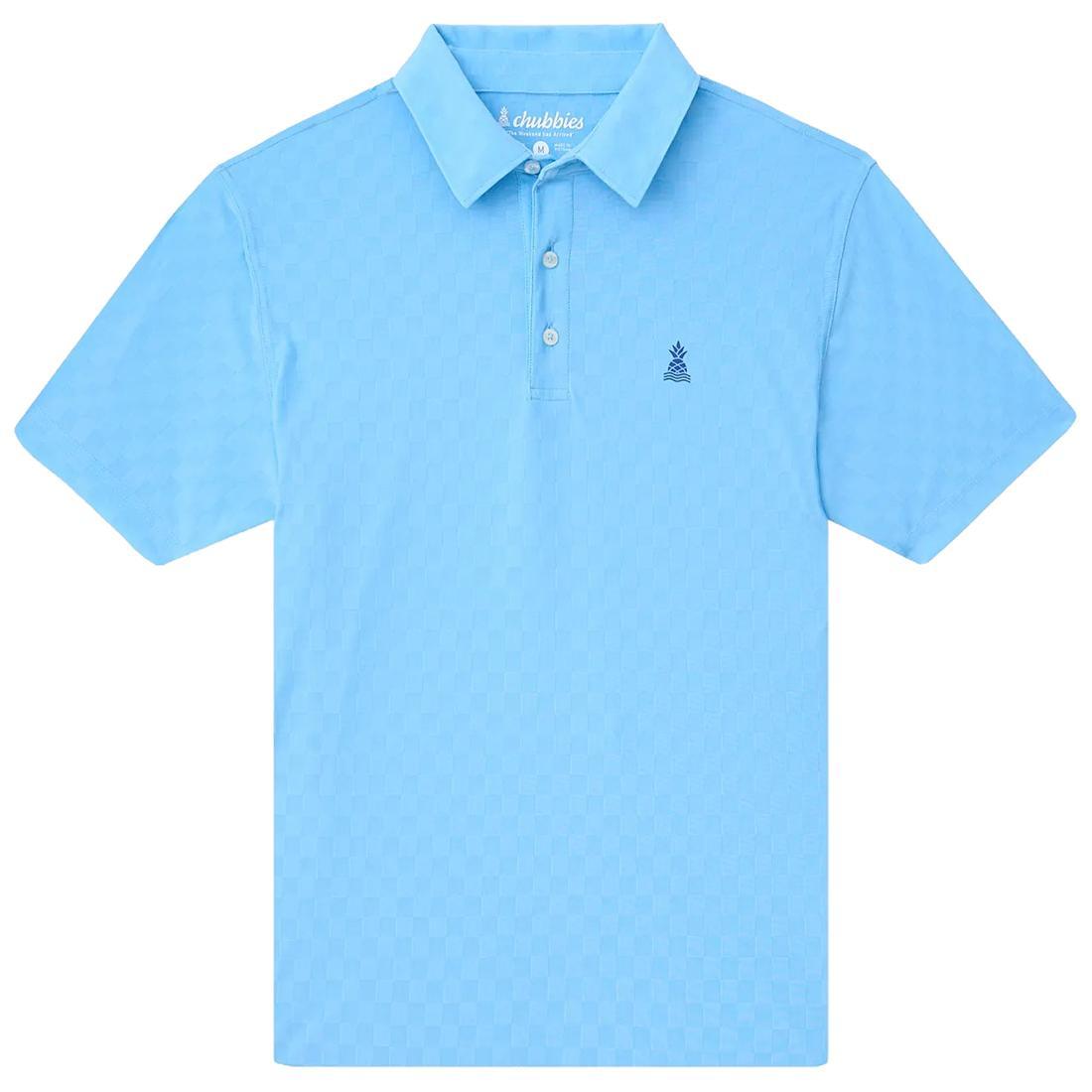 THE AFTERNOON BLUE TEXTURED PERFORMANCE POLO