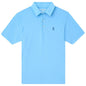THE AFTERNOON BLUE TEXTURED PERFORMANCE POLO