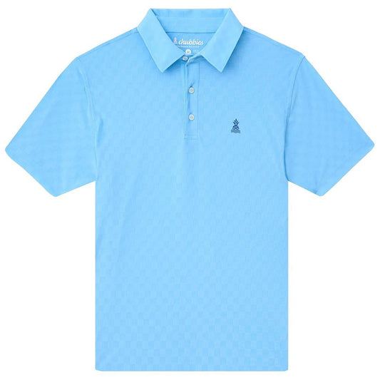 THE AFTERNOON BLUE TEXTURED PERFORMANCE POLO