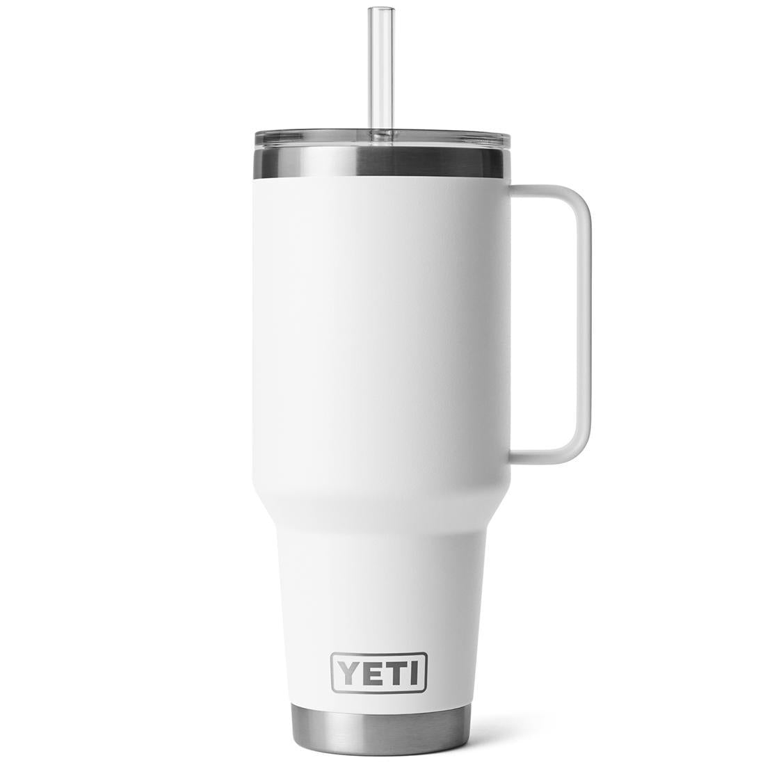 RAMBLER 42OZ STRAW MUG WHITE