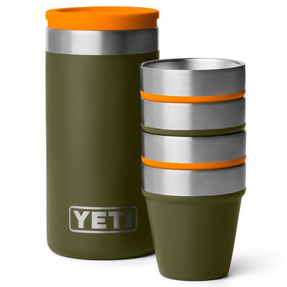 YETI SHOT GLASSES AND CASE OLIVE/KING CRAB ORANGE