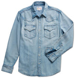 MENS DENIM PEARL SNAP L/S