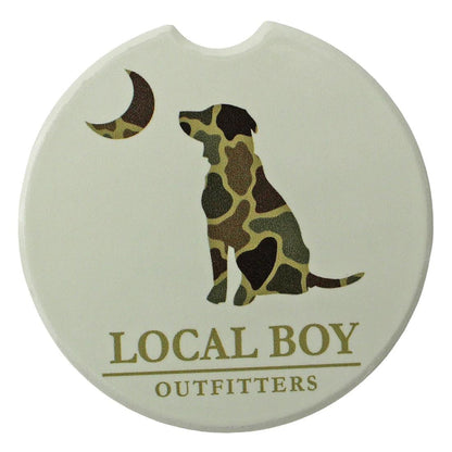 BRUSH CAMO DOG AND MOON CAR COASTER