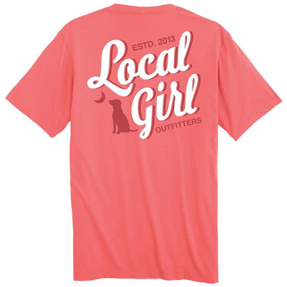 WOMENS LG STACKED SCRIPT S/S TEE