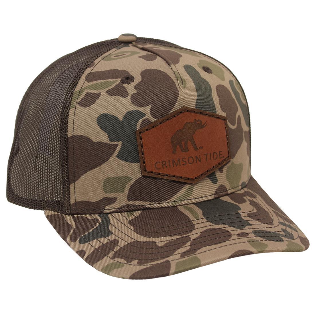ETCHED ELEHANT PATCH TRUCKER HAT LTHR 112FPR