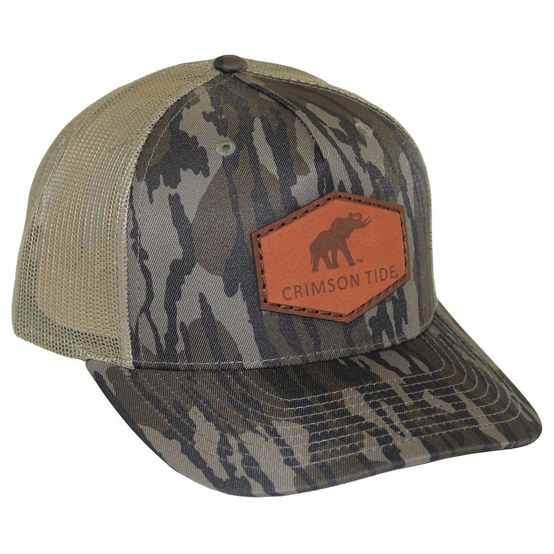 ETCHED ELEHANT PATCH TRUCKER HAT LTHR 112FPR
