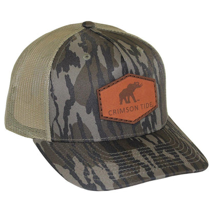 ETCHED ELEHANT PATCH TRUCKER HAT LTHR 112FPR