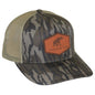 ETCHED ELEHANT PATCH TRUCKER HAT LTHR 112FPR